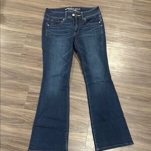 American Eagle Outfitters Dark Blue Kick Boot Jeans